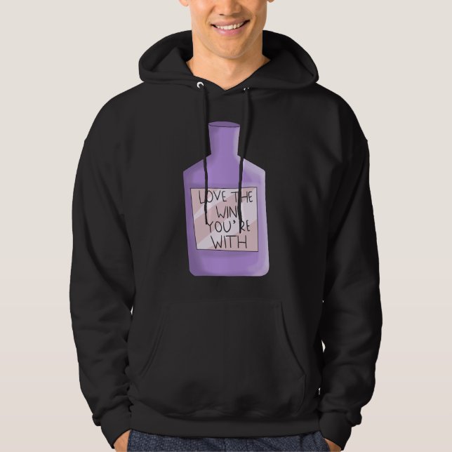 Kärlek vid Vin med Vin Geek Hoodie (Framsida)