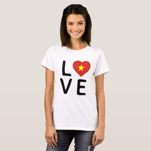 Kärlek - Vietnam Flagga T Shirt