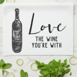 Kärlek Vin du är med Vin Kökshandduk