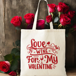 Kärlek Vin för min Valentine Tygkasse