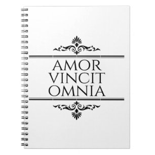 Kärlek Vincit Omnia Kärlek erövrar alla latinska f Anteckningsbok