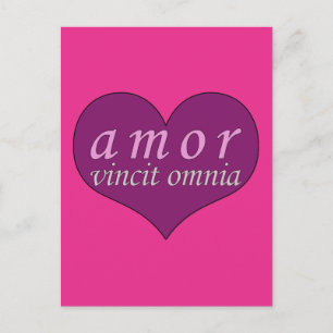 Kärlek Vincit Omnia Kärlek erövrar hela Valentines Helg Vykort