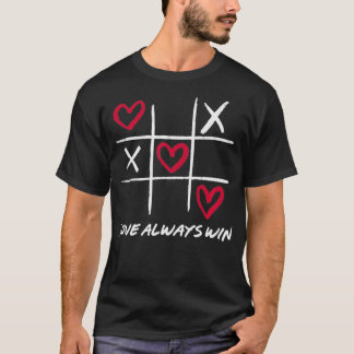 Kärlek vinkar alltid Valentineser för TicTacToe XO T Shirt