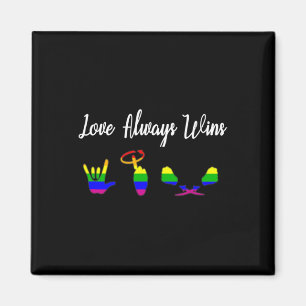 Kärlek vinner alltid ASL-medvetandet om Gay pride Magnet
