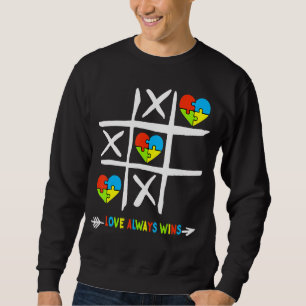 Kärlek vinner alltid autism lång ärmad tröja