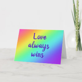 Kärlek vinner alltid ett mappat gratulationskort kort