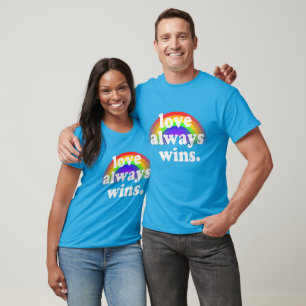 Kärlek vinner alltid Gay pride jämlikhet Regbow T Shirt