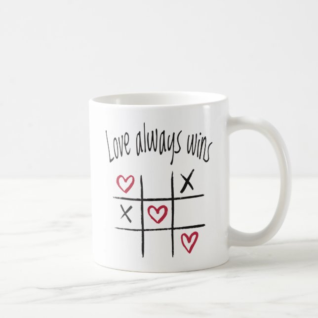 Kärlek vinner alltid kaffemugg (Höger)