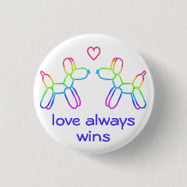 Kärlek vinner alltid regnbåge, knapp för Hundar