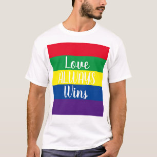 Kärlek vinner alltid regnbåge t shirt