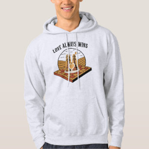 Kärlek Vinner Alltid: Vintage Schackkung och Drott Hoodie