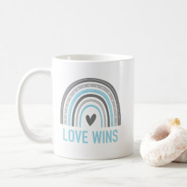 Kärlek Vinner Demiguy Regnbåge Kaffemugg