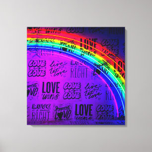 Kärlek vinner Gay pride LBGQT Rainbow Canvastryck