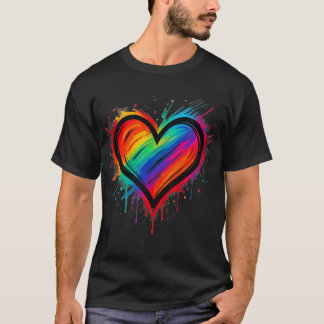 Kärlek Vinner Graffiti Hjärtan T Shirt