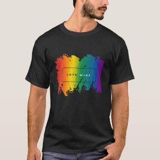 Kärlek vinner HBT-Pridet Flagga Jämställdhet mella T Shirt