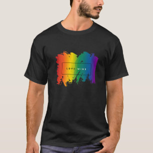 Kärlek vinner HBT-Pridet Flagga Jämställdhet mella T Shirt