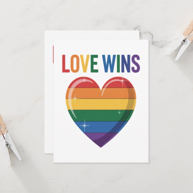 Kärlek Vinner HBTQ Pride Likhet Inbjudningar (Fram/Back In Situ)