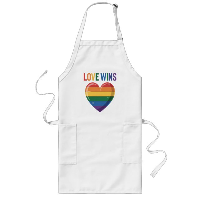 Kärlek Vinner HBTQ Pride Likhet Långt Förkläde (Framsidan)