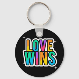 Kärlek vinner. LGBTQ+Pride. Regnbåge. Nyckelring