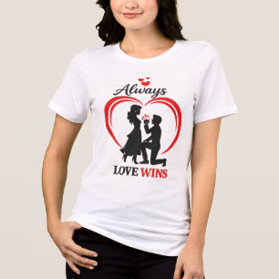 Kärlek vinner – Mjuk Tri-Blend Alla hjärtans dag-t T Shirt