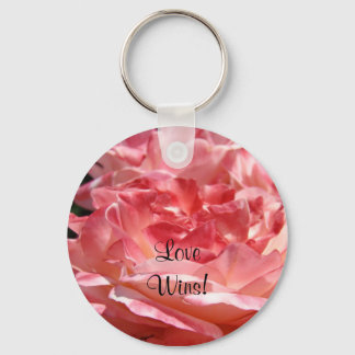 Kärlek Vinner! nyckelring Rosa Ros Blomma nyckelri
