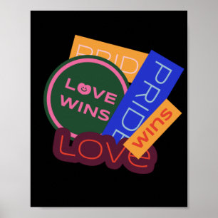 Kärlek vinner. Pride. Pridet vinner. HBT+Pride Poster