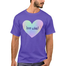 "Kärlek vinner!" Rainbow Heart T-Shirt