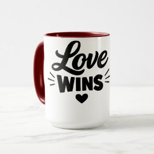 Kärlek Vinner Romantiskt Citat Kaffemug – Söt Vale Mugg