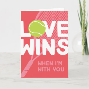 Kärlek vinner Tennis Match Valentindagskort Kort