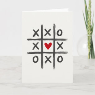 Kärlek Vinner Tic Tac Toe Konstkort Kort