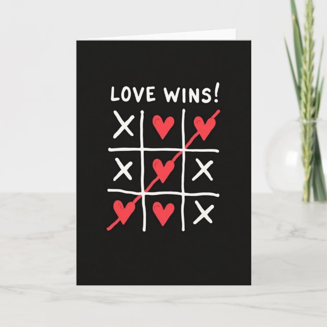 Kärlek Vinner Tic Tac Toe-kort Kort (Framsida)