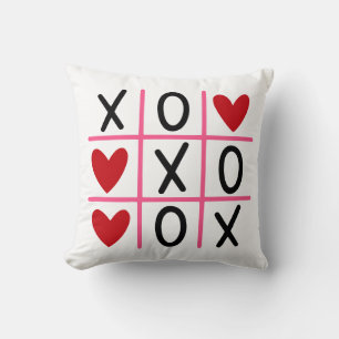 Kärlek Vinner Tic-Tac-Toe Kudde