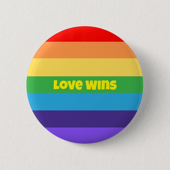 Kärlek Vins Modern Rainbow Pride lgbt Perfekt 4 pr Knapp (Framsida)