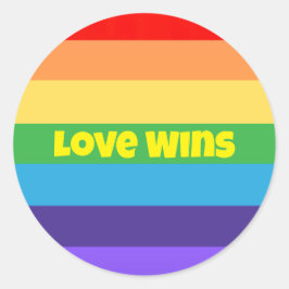 Kärlek Vins Modern Rainbow Pride lgbt Perfekt 4 pr Runt Klistermärke