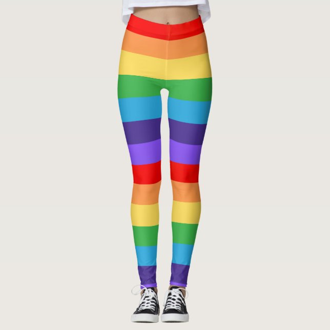 Kärlek Vins Modern Rainbow Pride Month Lgbt-gåva Leggings (Framsida)