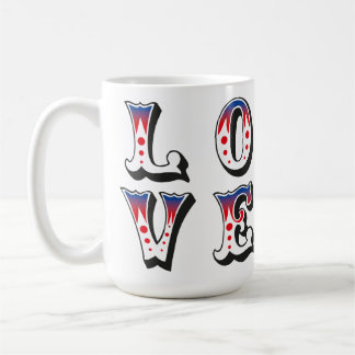 Kärlek - Vintage cirkus karneval stil Kaffemugg