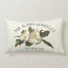 Kärlek - Vintage Magnolias Personligt bröllp Gift Lumbarkudde
