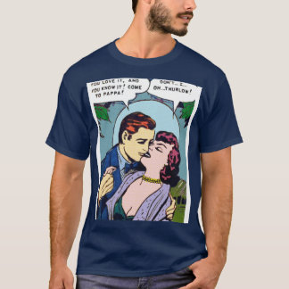 Kärlek Vintage tecknad Moonlight T Shirt
