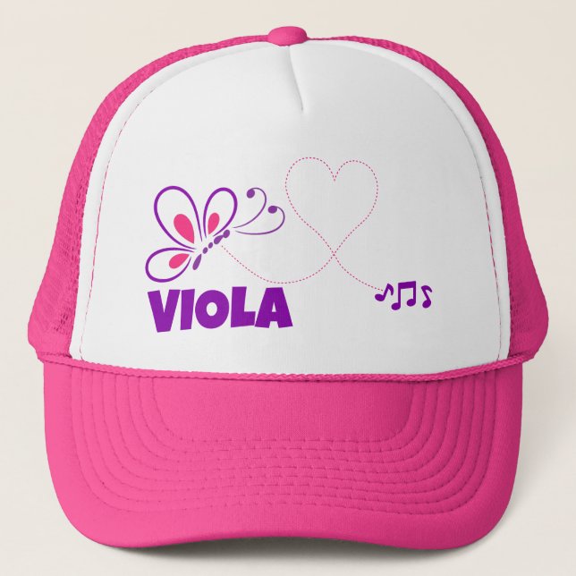 Kärlek Viola Rosa Lila Fjäril Hjarta Keps (Framsida)
