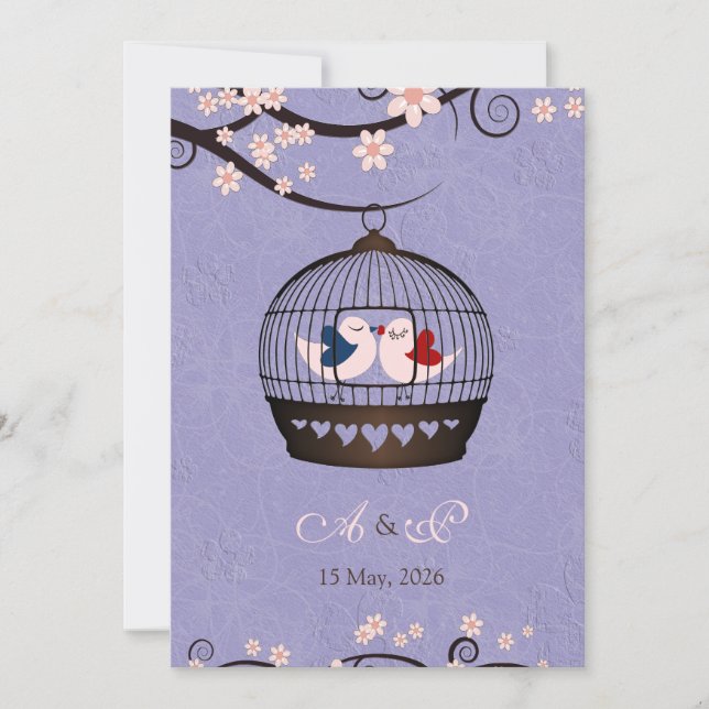 Kärlek Violet Wedbjudes fångar Inbjudningar (Framsida)