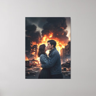 Kärlek visar par canvastryck