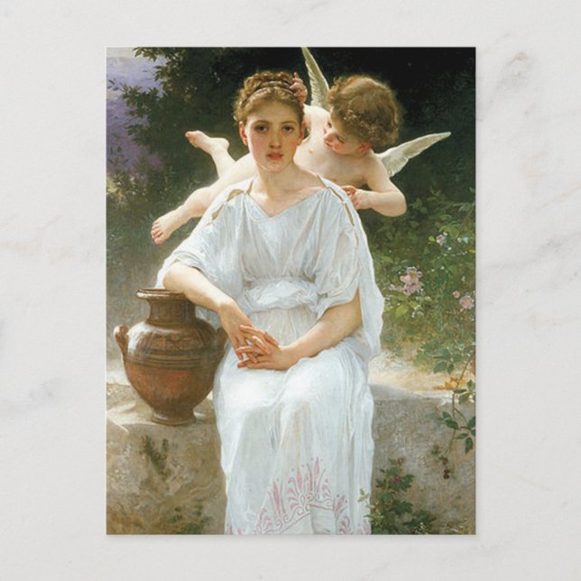 "Kärlek viskningar" av Bouguereau Vykort (Framsida)