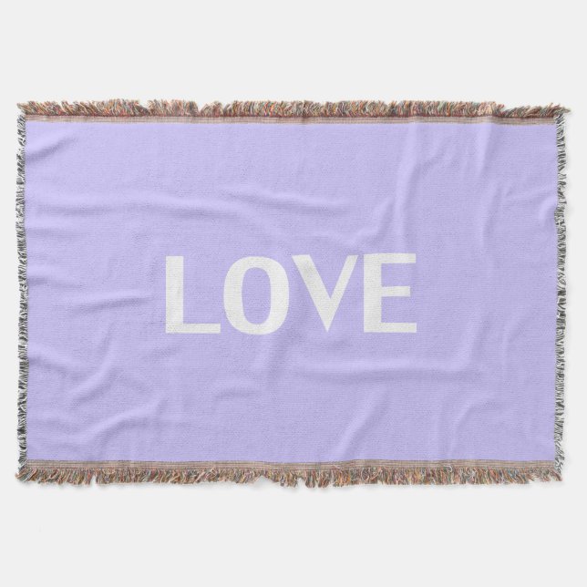"kärlek" vit brev lavender lilac-bakgrund - filt (Framsidan)