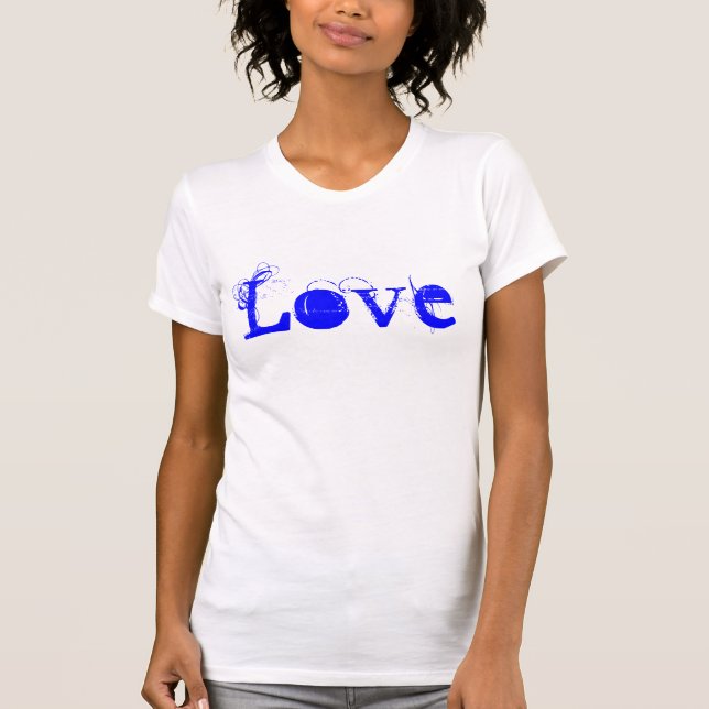 Kärlek - vitblått och Rosa i Vintage T-shirt (Framsida)