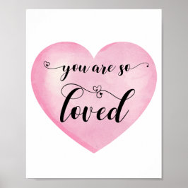 Kärlek Vithjärta Poster med inspiration Rosa