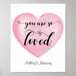 Kärlek Vithjärta Poster med inspiration Rosa