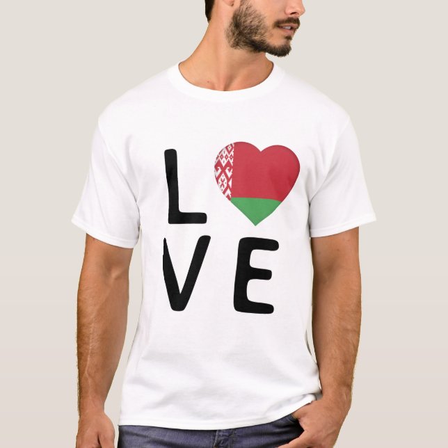 Kärlek - Vitryssland Flagga T Shirt (Framsida)
