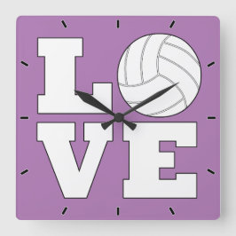 KÄRLEK Volleyball Anpassningsbar Team Färg Sports  Fyrkantig Klocka