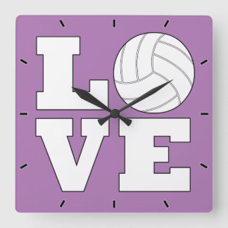 KÄRLEK Volleyball Anpassningsbar Team Färg Sports  Fyrkantig Klocka