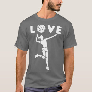 Kärlek Volleyball Fläkt Coach Spiker Player Girl J T Shirt